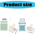 Image shows the size comparison of All In One Border Punch Embossing Tool for scrapbooking with measurements and design details.