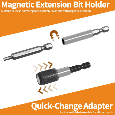 228 Piece Pro Grade Screwdriver Bit Set With Magnetic Bit Holder And Quick Change Adapter shown with visual details
