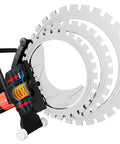 Heavy Duty Brushless Concrete Ring Saw Featuring Upgraded Toroidal Blade Design For Smooth Wall Grooving Floor Chasing And Masonry Ripping, showcasing internal cooling system.