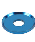 Blue Anodized Skateboard Truck Cup Washer Kit For Replacing Worn Washers And Customizing Your Deck Setup Showing Single Washer