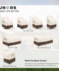 Outdoor Patio Coffee Table Cover 600D Waterproof Rugged Heavy Duty Table Cover For Beige And Brown 48 X 28 X 16 Inches Weatherproof Shield For Patio Furniture.