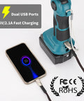 2000 Lumen LED Work Light With 25W Flood Beam, 18V LXT Battery Compatible charging phone via USB.
