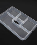 Removable tray for Grab And Go Removable Tray Sewing Basket With Handles For Quilting And Crafts, clear plastic, compartmentalized