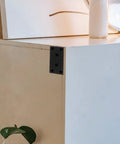 2-Piece Stainless Steel Flat Brace Brackets For Shelves And Cabinets installed on corner for support