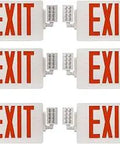Six Pack Red LED Exit Sign With Emergency Light Backup Dual Face Battery Backup ABS Fire Resistant 120 277VAC