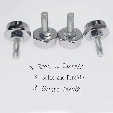 Four Piece License Plate Screws With Caps Fastener Kit For Cars Trucks And Motorcycles No Fuss Easy Install Secure Plate