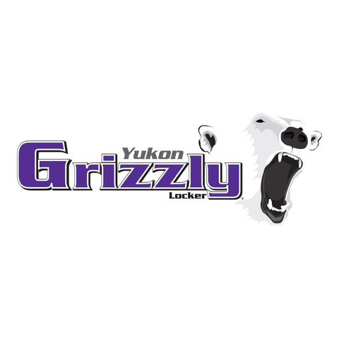 Yukon Grizzly Locker logo featuring a fierce grizzly bear image and bold lettering, emphasizing Heavy Duty Mechanical Locking Differential Locker For Ford 10 25 Inch Ring Gear 35 Spline Hardened 8620 Steel Bulletproof Tough Off Road Rig Upgrade With Relentless Traction.