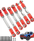 Arrma One Eighth Mojave Four By Four Aluminum Adjustable Turnbuckles Linkage Set And Tie Rods Upgrade Kit For BLX RC Car Red
