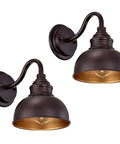 Industrial Gooseneck Farmhouse Vanity Wall Sconce Oil Rubbed Bronze, Dope Barn Light Fixture For Bedroom, Bathroom, Hallway, Living Room, And Reading Nook, E26 Base, 60W Max, Bulb Not Included double pack