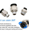 Push To Connect Pneumatic Fitting Three Eighths Inch Tube OD To One Quarter Inch NPT Male Straight Quick Connect Air Fitting Pack Of Ten