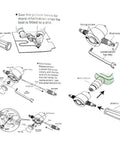 Diagram of Double Headed Metal Nibbler Cutter For Drill With 360 Degree Adjustable Heads showing assembly and installation steps