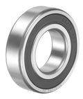 Deep Groove Ball Bearing 32mm x 65mm x 17mm chrome steel double rubber sealed ABEC 5 tolerance, side view showing double seal.