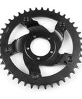 Mid Drive Chainring Set For BBS01 BBS02 BBSHD, 44T And 46T Chainring With Offset Sprocket, close-up top view showing teeth