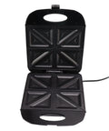 Heavy Duty 1400W Panini Press Grill With Nonstick Coating Hot Sandwich Maker open with triangular cooking plates.