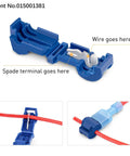 12V To 220V SPST Paste Type Button Switch With 1M Wire blue plastic clip, wire and spade terminal connection
