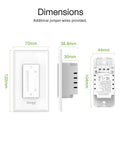 Dimensions of Smart Ceiling Fan Dimmer Switch With 4 Speed Fan Control And Light Dimmer Alexa And Google Assistant Compatible 3 Pack