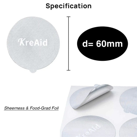 Reusable Aluminum Foil Lids For Nespresso VertuoLine Pods shown in 60mm size, highlighting easy-peel design and durability.