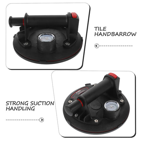 Heavy Duty Glass Suction Cup Lifter With Pressure Gauge And Thickened Rubber Build For Super Strong Adsorption On Tile and Smooth Surfaces.
