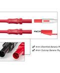 Automotive Multimeter Test Leads Kit With Wire Piercing Clips And 4mm Banana Plugs Right Angle And Straight Probes 3 Ft Extension Cable Set For Electrical Diagnosis And DIY Car Electrical Fixes showing banana plugs