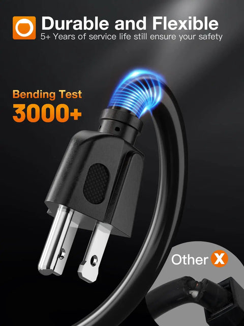 Durable 3 prong plug of 100 Ft Outdoor Extension Cord Waterproof And All Weather 16 Gauge 3 Prong Copper Plug Flexible UL Listed