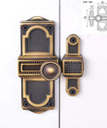 Rock Solid Heavy Duty Sliding Bolt Door Latch With Smooth Rolling Action For Patios And Barns Copper Bronze Finish, mounted on a white door.