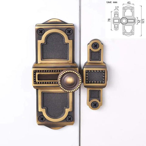 Beastly Portable Door Lock With Heavy Duty Sliding Window Latch And Antique Brass Travel Safety Bolt on white door