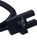 Five Pack U Slot Photoelectric Switch Sensor With NPN Output, black U-slot sensor with cable, close-up
