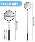 Telescoping Inspection Mirror With 360 Degree Rotation Flexible Retractable Handle Extends From 7 To 35 Inches 4 Inch Circular Mirror