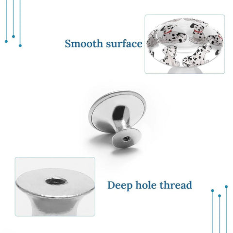 Dalmatian Cabinet Knobs 2 Pack Round Drawer Pulls stainless steel with smooth surface and deep hole thread
