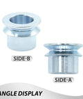 Hardcore 8 Piece Set 5/8 To 1/2 Inch High Misalignment Spacer Heims Zinc Plated Steel Rod End Joints Side A and B Display