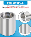 Beefy One Half Inch Female To One Half Inch Female Pipe Coupler Fitting About One Inch Long 304 Stainless Steel Connector