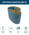 6 By 48 Inch Zirconia Sanding Belts 80 Grit Heavy Duty Sand Paper For Metal Grinding Knife Polishing 2 Pack image