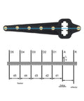 Diagram of crank up your drone range with this high gain 5.8GHz Yagi antenna signal booster for drones extends remote control reach and boosts RF performance compatible with Mavic Mini 2 Air Spark DJI drones black, showing dimensions and structure.