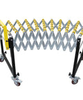 23.6 Inch Wide Portable Flexible Conveyor Roller Table, Unpowered, Expands From 15.7 To 59 Inches, Height Adjustable 29.5 To 45.3 Inches, Easy Setup, Lightweight, Flexible Bend, Great For Material Handling And Sorting.