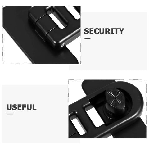 Close-up of black Four Pack Kid Safe Refrigerator And Oven Locks For Cabinets And Drawers, Easy Snap On Safety Latches design.