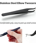 Stainless Steel Elbow Tweezers from the Compact Eyeglass Repair Kit With Precision Screwdriver And Tweezers For Glasses.