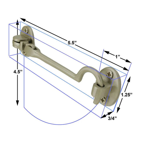 Hella Heavy Duty Solid Cast Brass Swivel Eye Hook Latch With Glimmering Polished Nickel Finish Top Shelf Gate And Cabinet Door Hardware Rust Proof Easy Snap Install Badass Reliable Build