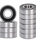 Set Of Ten 6202-2RS Deep Groove Ball Bearings 15x35x11mm Double Shielded Sealed For Machine Tools Wheels Household Appliances Agricultural Equipment Smooth Fast Low Friction Performance, stacked metal bearings
