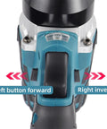 21V Cordless Electric Rivet Nut Gun Kit With Automatic Precision Fastening For M3 To M12 Sizes showing control buttons and direction indicators.