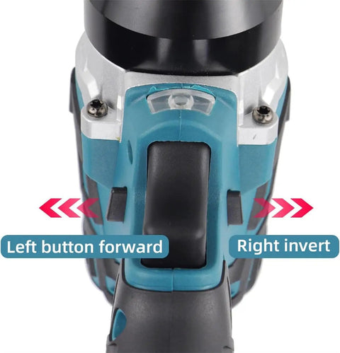 21V Cordless Electric Rivet Nut Gun Kit With Automatic Precision Fastening For M3 To M12 Sizes showing control buttons and direction indicators.