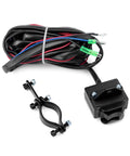 Winch Rocker Switch Kit for ATV and UTV 12V Weatherproof with mounting bracket, control line, and wiring visible