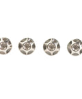 Slick Premium Grade Five Titanium Water Bottle Cage Screws Set Of Four M5x12mm T25 Torx Drive shown from above.