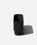 Front view of a Long Planter For Porch Patio And Backyard In Durable Plastic Stone Composite Fluted All Weather Outdoor Pot For Shrubs And Flowers Modern Decor With Scratch And UV Resistant Finish