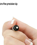 Hand holding Pen Style Precision Tip Eraser Round 2.3mm for drawing, sketching, and fine craft projects with ultra-fine tip