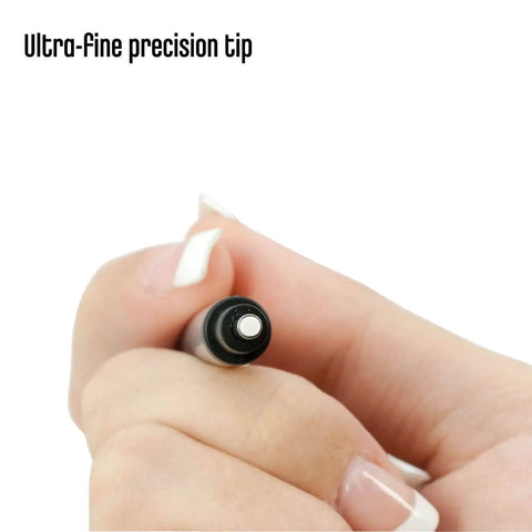 Hand holding Pen Style Precision Tip Eraser Round 2.3mm for drawing, sketching, and fine craft projects with ultra-fine tip