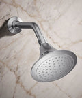 Forte 2.5 GPM Single Function Wall Mount Showerhead With Katalyst Spray 66 Nozzles Five And A Half Inch Sprayface Top Notch High Pressure Flow In Vibrant Brushed Bronze Finish