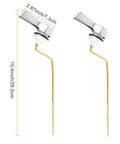 Universal Metal Side Mount Toilet Handle With Stainless Steel Flapper Chains Durable Brass Flush Lever Replacement Kit With 4 Adjustable Holes Fits Most Side Mount Toilets Chrome Finish 2 Pack showing dimensions