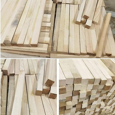 4 Pack Round Solid Wood Furniture Legs With Wheels And Brakes 65cm Tall Replacement, unfinished wood pieces for assembly