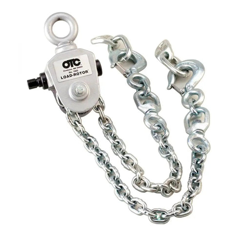 Heavy Duty Shop Workhorse Two Thousand Pound Load Rotor Sling Engine Leveler with chains and socket grip for hoist use.