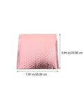 25 Pack Self Seal Bubble Mailer Envelopes 25x20cm Padded Cushion Mailing Bags For Shipping Cosmetics Jewelry Bulbs And Other Delicate Items Protective Air Cushion Envelope Padded Mailers in pink from top view showing size dimensions